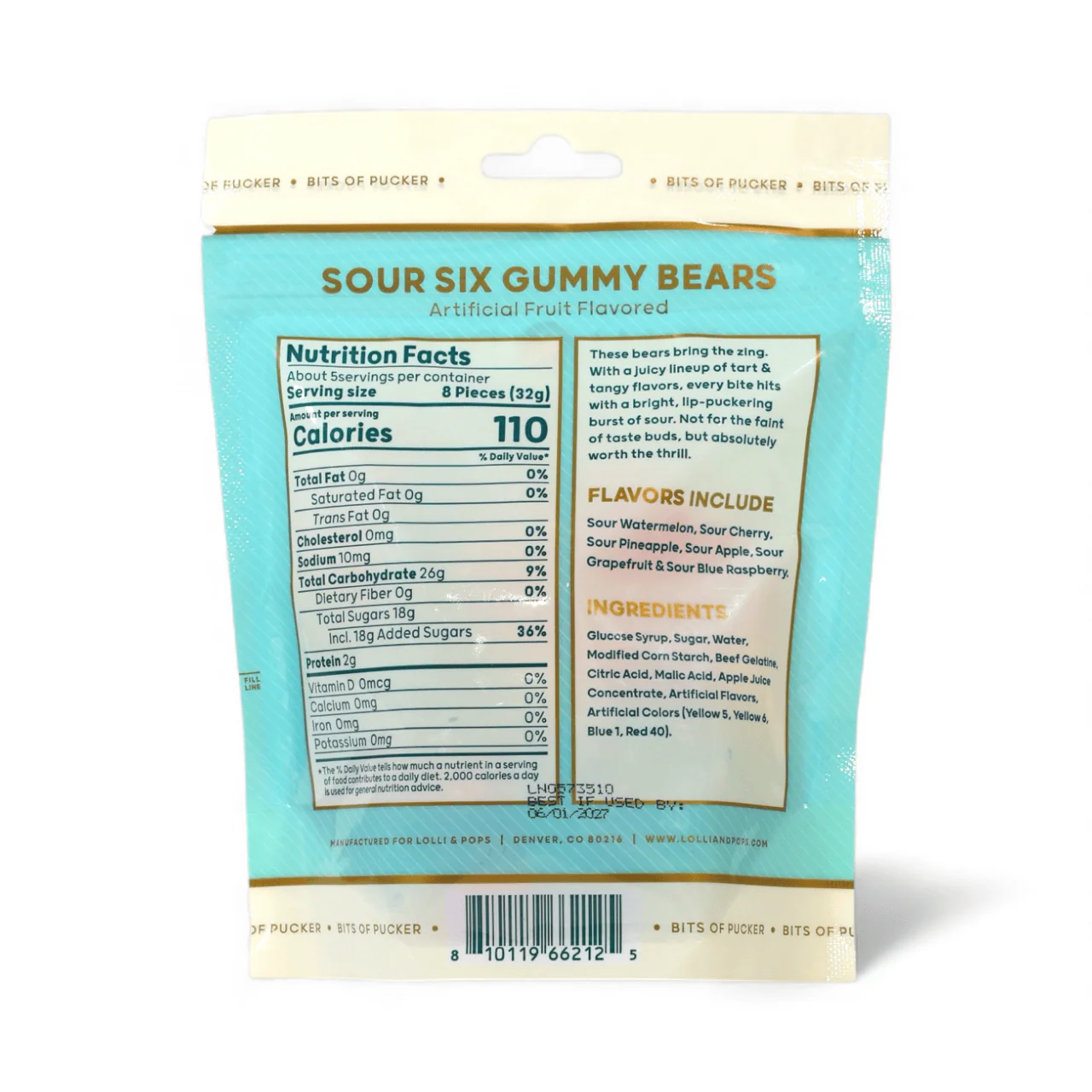 Sour Six Gummy Bears Bag - Image 2